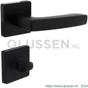 Intersteel 1712 deurkruk Minos op vierkant rozet met nokken met WC sluiting 7 mm mat zwart 0023.171209