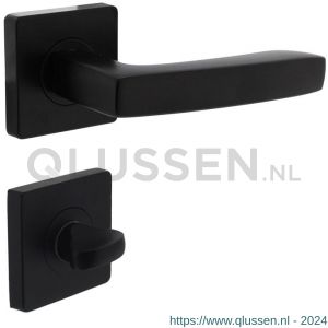 Intersteel Living 1712 deurkruk Minos op vierkant rozet met nokken met WC sluiting 8 mm mat zwart 0023.171210