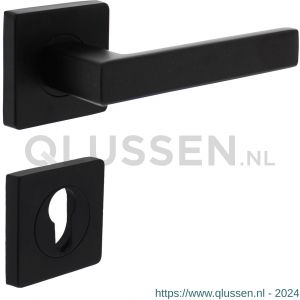 Intersteel Living 1713 deurkruk Hera op vierkant rozet 7 mm nokken met profielcilinderplaatje mat zwart 0023.171305