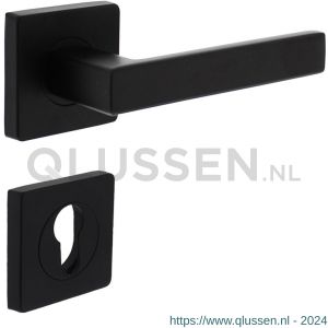 Intersteel Living 1713 deurkruk Hera op vierkant rozet 7 mm nokken met profielcilinderplaatje mat zwart 0023.171305