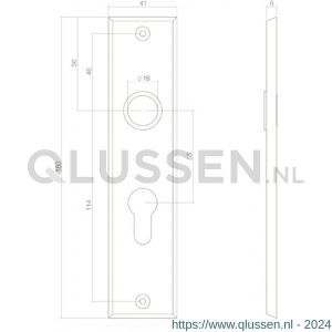 Intersteel Living 2568 kortschild rechthoekig profielcilindergat 55 mm zwart 0023.256829