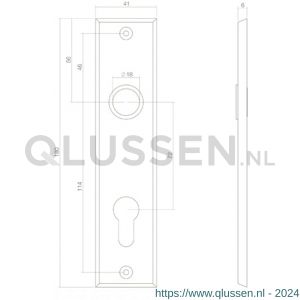 Intersteel Living 2568 kortschild rechthoekig profielcilindergat 72 mm zwart 0023.256836