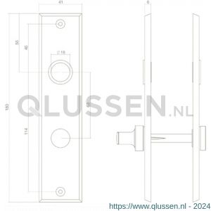 Intersteel Living 2568 kortschild rechthoekig WC 63/8 mm mat zwart 0023.256865