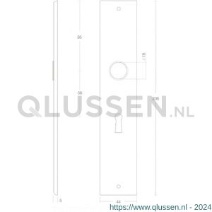 Intersteel Living 2577 langschild rechthoekig sleutelgat 56 mm mat zwart 0023.257724