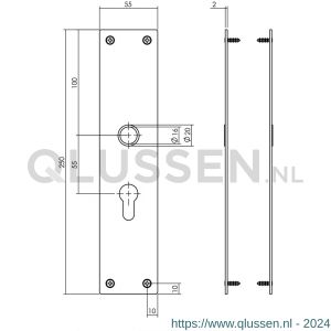 Intersteel Living 2688 schild renovatie rechthoekig 250x55 mm x 2 mm PC 55 mm RVS mat zwart 0023.268829