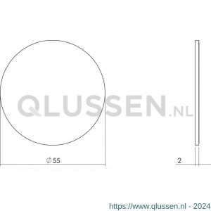 Intersteel Living 3403 afdekplaatje renovatie zelfklevend diameter 55x2 mm RVS zwart 0023.340319