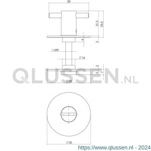 Intersteel Living 3403 WC sluiting 5 mm renovatie zelfklevend diameter 55x2 mm RVS-zwart 0023.340357