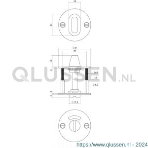 Intersteel Living 3409 WC-sluiting 8 mm diameter 50x2 mm RVS-zwart 0023.340960