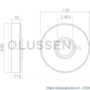 Intersteel Living 3410 rozet staal verdekt diameter 53x10 mm RVS zwart 0023.341004