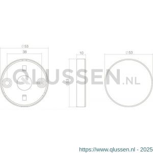 Intersteel Living 3410 afdekplaatje staal verdekt diameter 52x9 mm RVS zwart 0023.341019