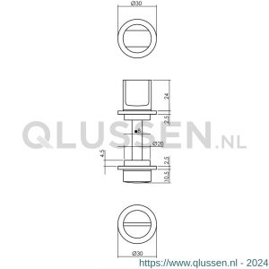 Intersteel Living 3438 WC-sluiting 8 mm minimalistisch zelfklevend diameter 30x2,5 mm RVS zwart 0023.343860