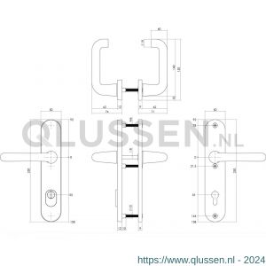 Intersteel Living 3797 SKG3 veiligheids schilden geveerd kruk-kruk profielcilindergat 55 mm met kerntrek beveiliging aluminium zwart 0023.379729