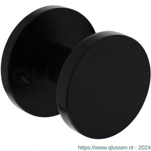 Intersteel Living 3929 voordeurknop plat diameter 55 mm op ronde achterplaat diameter 60 mm met éénzijdige montage aluminium zwart 0023.392911