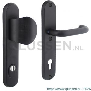 Intersteel Living 3960 SKG3 veiligheids schilden greep-kruk profielcilindergat 92 mm met kerntrek beveiliging zwart-RVS 0023.396049