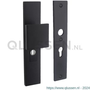 Intersteel Living 3962 SKG3 veiligheids schilden rechthoekig duwer-geen kruk profielcilindergat 55 mm met kerntrek beveiliging zwart-RVS 0023.396229