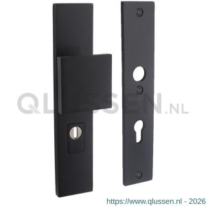 Intersteel Living 3962 SKG3 veiligheids schilden rechthoekig duwer-geen kruk profielcilindergat 72 mm met kerntrek beveiliging RVS-mat zwart 0023.396236