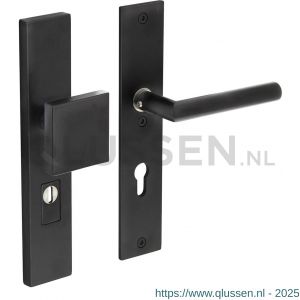 Intersteel Living 3962 veiligheidsbeslag rechthoekig greep-kruk profielcilindergat 72 mm SKG*** met kerntrekbeveiliging mat zwart 0023.396236Z