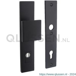 Intersteel Living 3962 SKG3 veiligheids schilden rechthoekig duwer-geen kruk profielcilindergat 92 mm met kerntrek beveiliging zwart-RVS 0023.396249