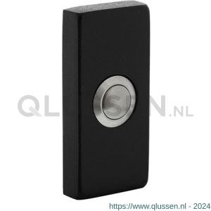 Intersteel Living 3990 beldrukker rechthoekig verdekt 65x30x10 mm RVS zwart 0023.399038