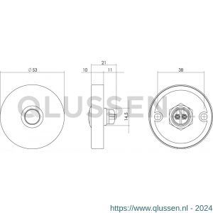 Intersteel Living 3990 beldrukker rond verdekt diameter 53x10 mm RVS-mat zwart 0023.399040