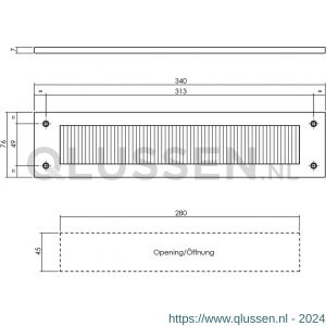 Intersteel Living 4015 tochtwering rechthoek RVS-mat zwart 0023.401501