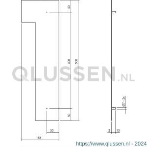 Intersteel Living 4021 huisnummer 1 XXL hoogte 500 mm RVS-mat zwart 0023.402121