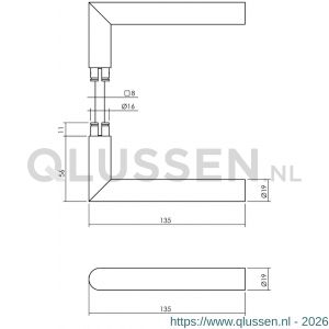 Intersteel Living 4057 set achterdeurbeslag vierkant deurkruk Jura met massieve rozetten en SKG3 veiligheidsrozetten RVS mat zwart 0023.405725