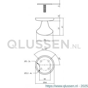 Intersteel Living 4057 set voordeurbeslag rond voordeurknop SKG rozetten beldrukker en deurkruk-rozet RVS mat zwart 0023.405730