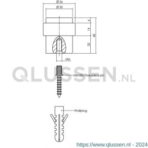 Intersteel Living 4420 deurstop Vloermontage diameter 30x40 mm zwart 0023.442070