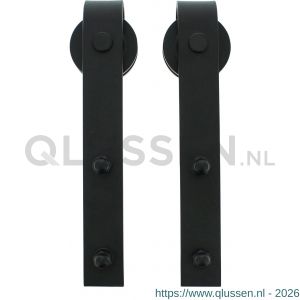Intersteel Living 4501 set van 2 rollers recht voor schuifdeursysteem 450101 met bevestiging mat zwart 0023.450105