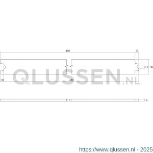 Intersteel Living 4501 tussenrail 45 cm voor schuifdeursysteem inclusief bevestigingsset mat zwart 0023.450113