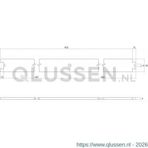 Intersteel Living 4501 tussenrail 90 cm voor schuifdeursysteem inclusief bevestigingsset mat zwart 0023.450114