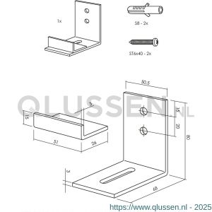 Intersteel Living 4501 verstelbare deurgeleider voor onderzijde schuifdeur zwart 0023.450117