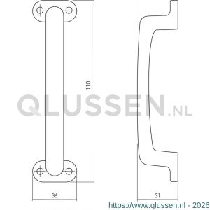 Intersteel Living 5615 handgreep 777 110 mm mat zwart 0023.561590