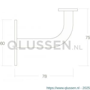 Intersteel Living 7300 leuninghouder gebogen vierkant vlak zwart 0023.730021