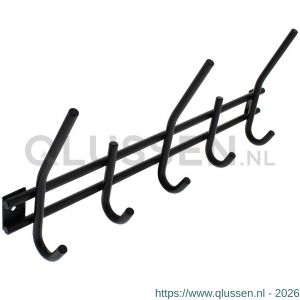 Intersteel Living 7380 garderoberek 378x155 mm 5 haken zwart 0023.738050