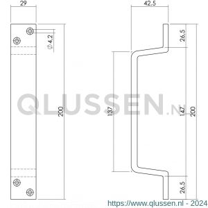 Intersteel Living 8725 handgreep 200 mm profielgreep voor schuifdeur zwart 0023.872506