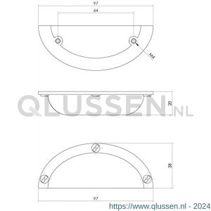 Intersteel Living 8752 komgreep 64/97 mm mat zwart 0023.875250