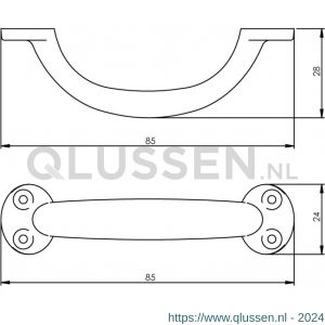 Intersteel Living 8811 meubelgreep geperst 85 mm zwart 0023.881100