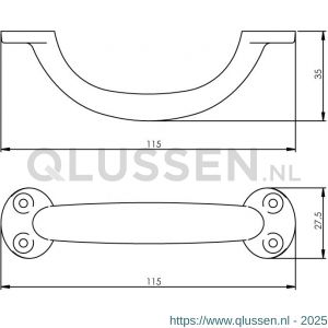 Intersteel Living 8811 meubelgreep geperst 115 mm zwart 0023.881101