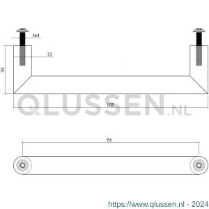 Intersteel Living 8926 meubelgreep Hoek 90 graden diameter 13x109 mm boormaat 96 mm zwart 0023.892651