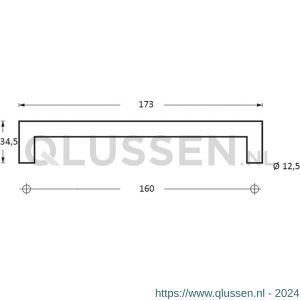 Intersteel Living 8926 meubelgreep Hoek 90 graden diameter 13x173 mm boormaat 160 mm zwart 0023.892653