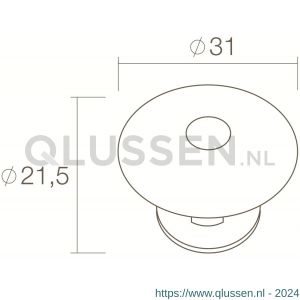 Intersteel Living 8479 meubelknop rond-zon 30 mm gebruineerd 0024.847931