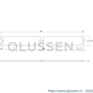 Intersteel Living 4501 tussenrail 45 cm voor schuifdeursysteem inclusief bevestigingsset antiek finish 0025.450113