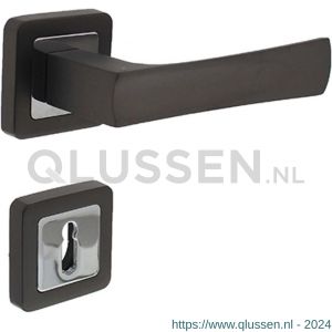 Intersteel Living 1723 deurkruk Candy op vierkant rozet antraciet-chroom met sleutelplaatje K2=BB vastdraaibaar geveerd 0026.172303