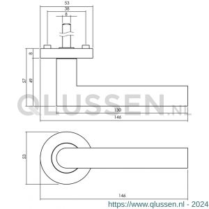 Intersteel Living 1693 deurkruk Bastian op ronde rozet 52x10 mm met nokken wit 0027.169302