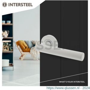 Intersteel Living 1693 deurkruk Bastian op ronde rozet 52x10 mm met nokken wit 0027.169302