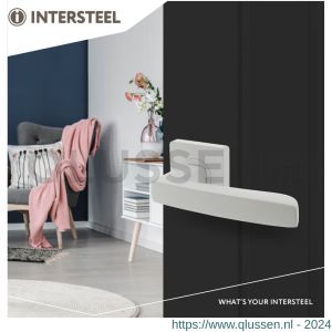 Intersteel Living 1712 deurkruk Minos op vierkant rozet 55x55x10 mm met nokken wit 0027.171202