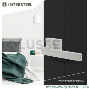 Intersteel Living 1713 deurkruk Hera op vierkant rozet 55x55x10 mm met nokken wit 0027.171302