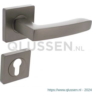 Intersteel 1712 deurkruk Minos op vierkante rozet met nokken 55x55x10 mm en profielcilinderplaatje antraciet-grijs 0029.171205